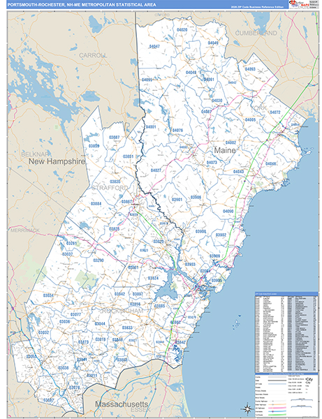 Portsmouth-Rochester Metro Area Wall Map